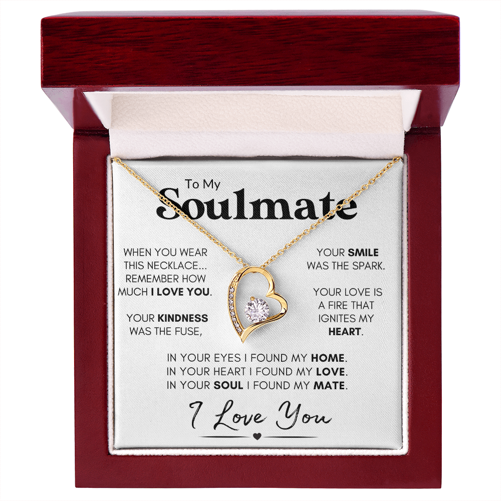 To My Soulmate - Your Smile | Stainless Steel and Gold Heart Necklace