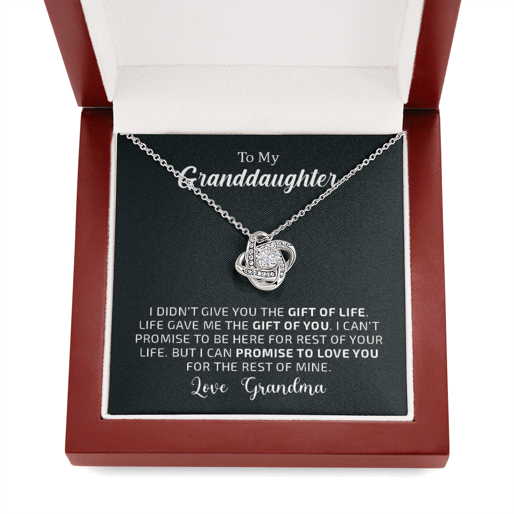 To My Granddaughter - The Gift of You | 14k White Gold Necklace with Message Card From Grandma | Personalized with Jewelry Box | Best Gifts for Granddaughters