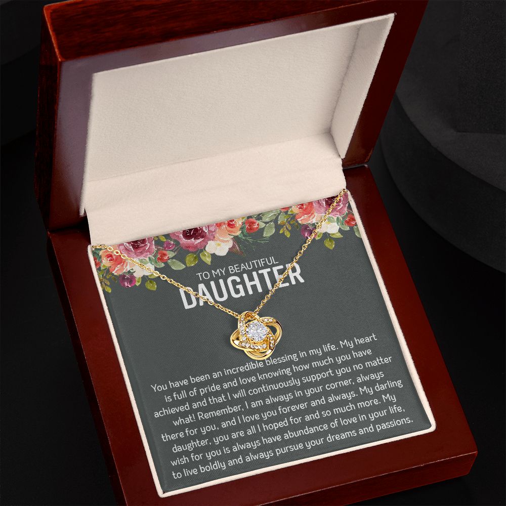 Beautiful Daughter - Blessings | 14k White Gold and Stainless Steel Necklace