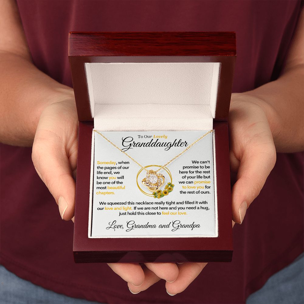 To Our Lovely Granddaughter (Love, Grandma & Grandpa) – Beautiful 14k Gold Necklace for Grand Daughters