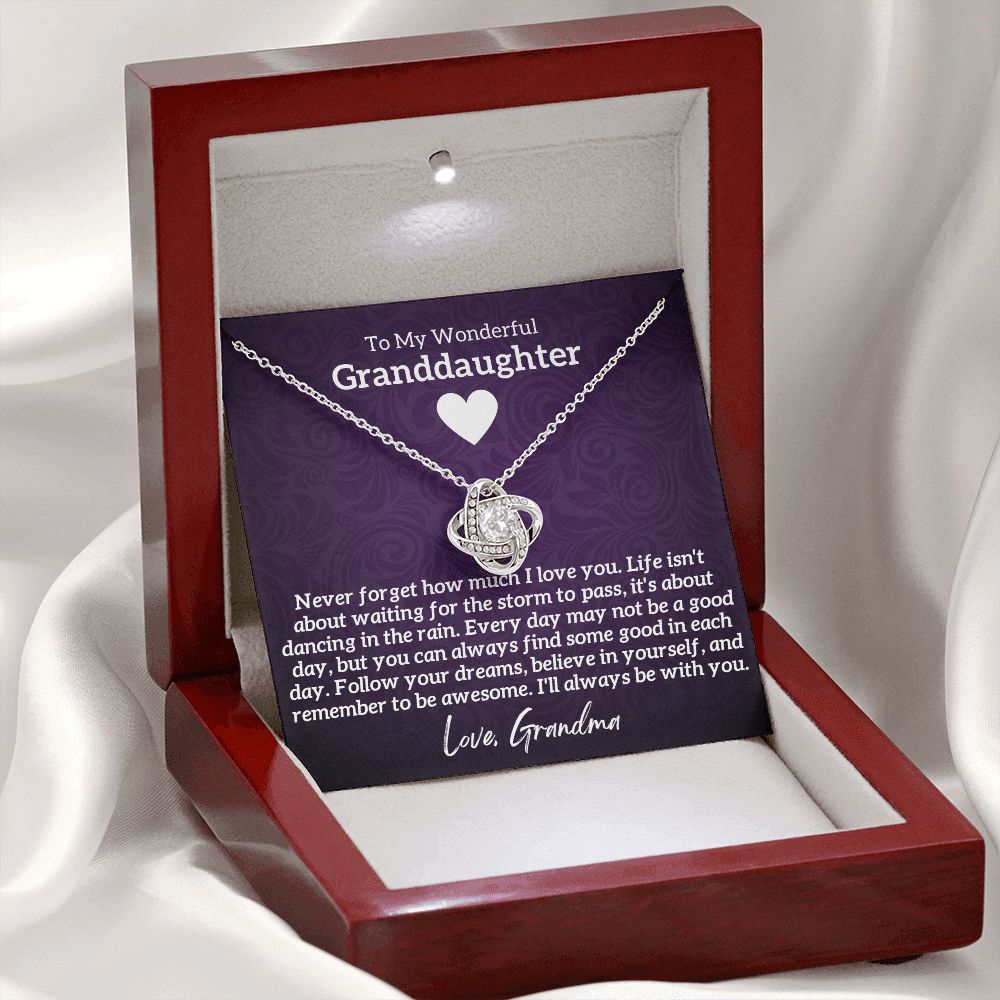 Wonderful Granddaughter Gift, From Grandma, Graduation or Birthday Present, 14k White Gold Necklace