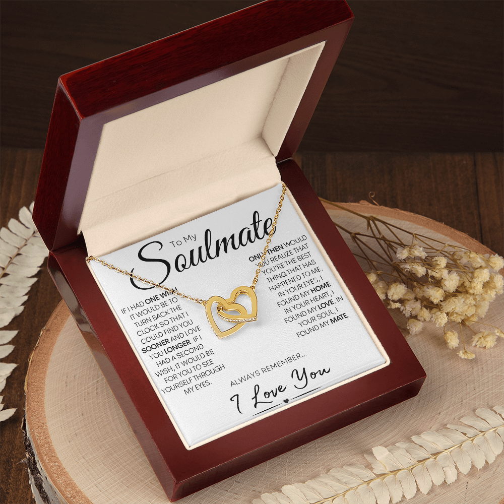 To My Soulmate - One Wish, Stainless Steel and Rose Gold Necklace