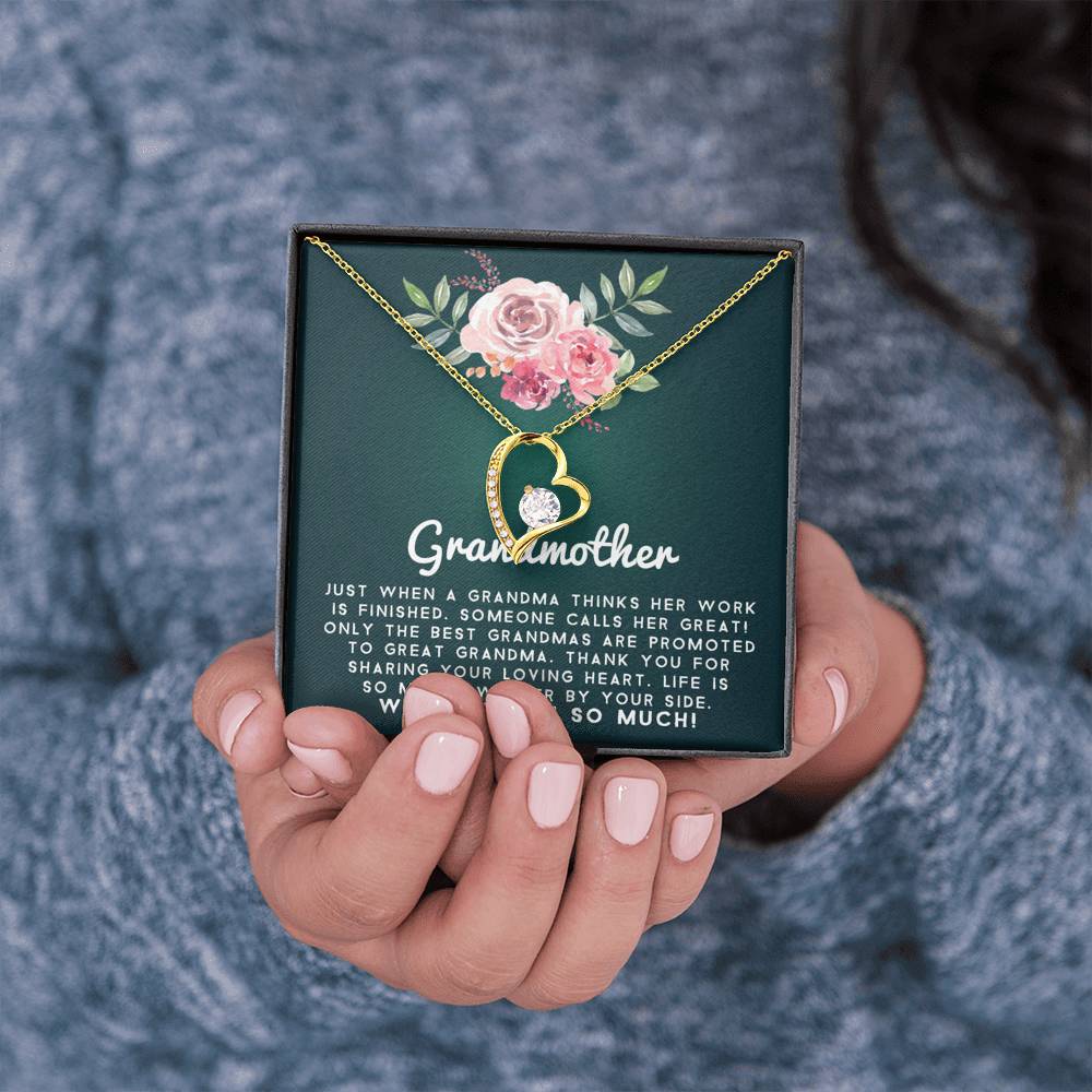 Grand Mother - Sweeter By Your Side | Stunning 14k Gold Forever Love Heart Necklace