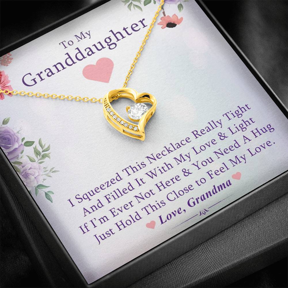 To My Grand Daughter - If I'm Ever Not Here | Artisan Crafted 14k Gold Forever Love Heart Necklace