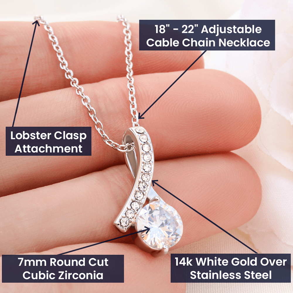 To My Grand Daughter - If I'm Ever Not Here ( Love, Grandma) | Beautiful Artisan Crafted 14K White Gold Family Forever Pendant