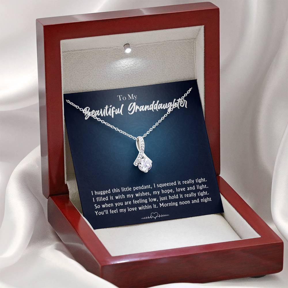 To My Beautiful Grand Daughter - When You Are Feeling Low | Stunning 14K White Gold Family Forever Pendant