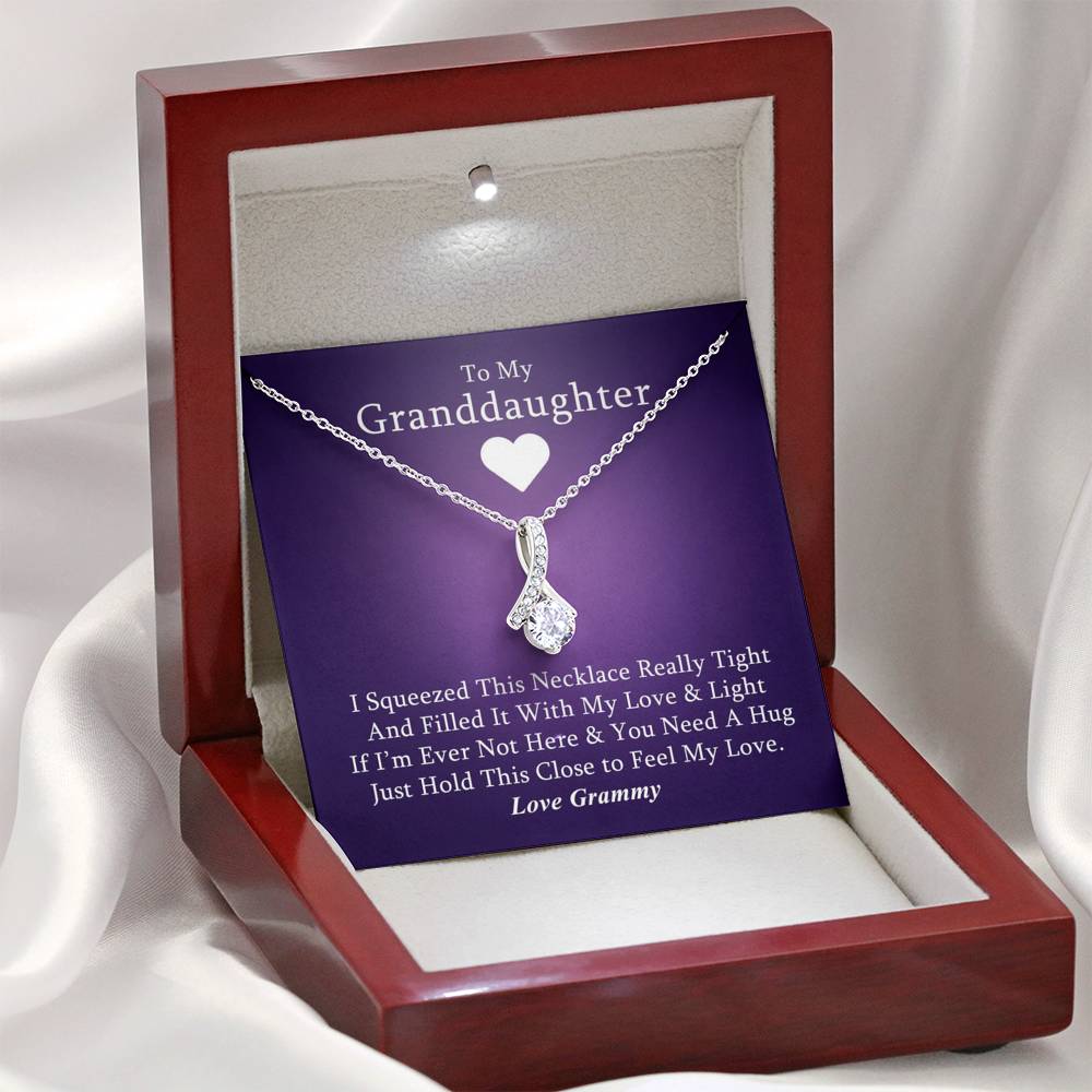 To My Grand Daughter - If I'm Ever Not Here (Love, Grammy) | Beautiful 14k White Gold Family Forever Pendant