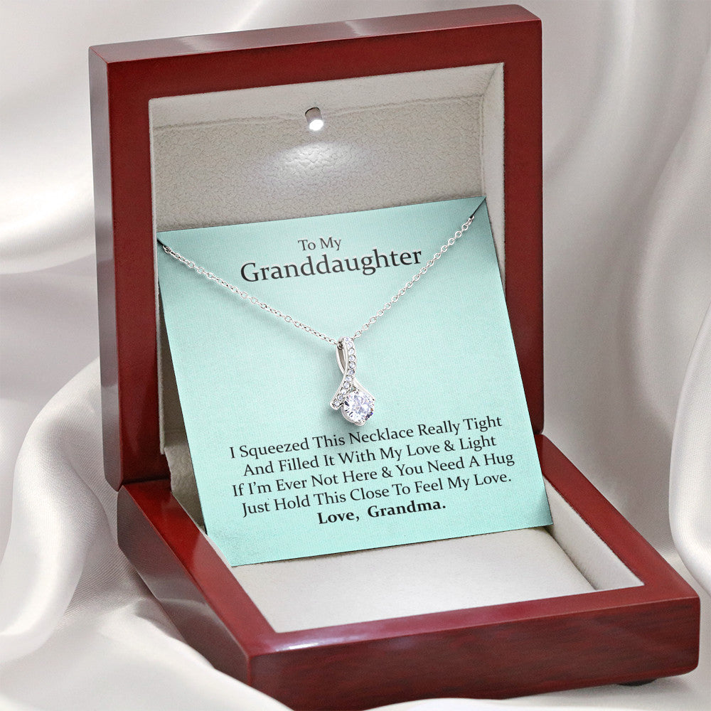To My Grand Daughter - If I'm Ever Not Here (Love, Grandma) | Beautiful 14k White Gold Family Forever Pendant