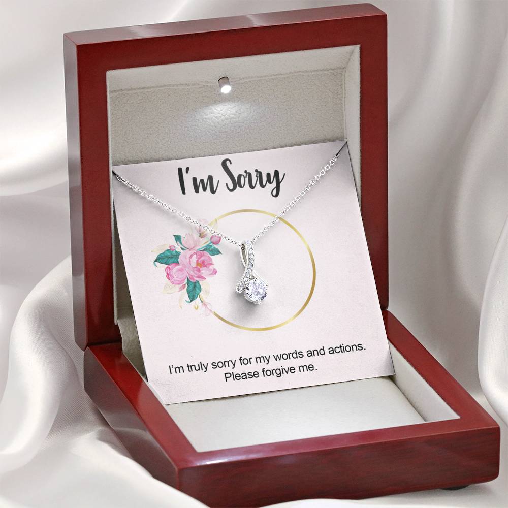 I'm Sorry - Please Forgive Me -| Beautiful 14k White Gold Family Forever Pendant