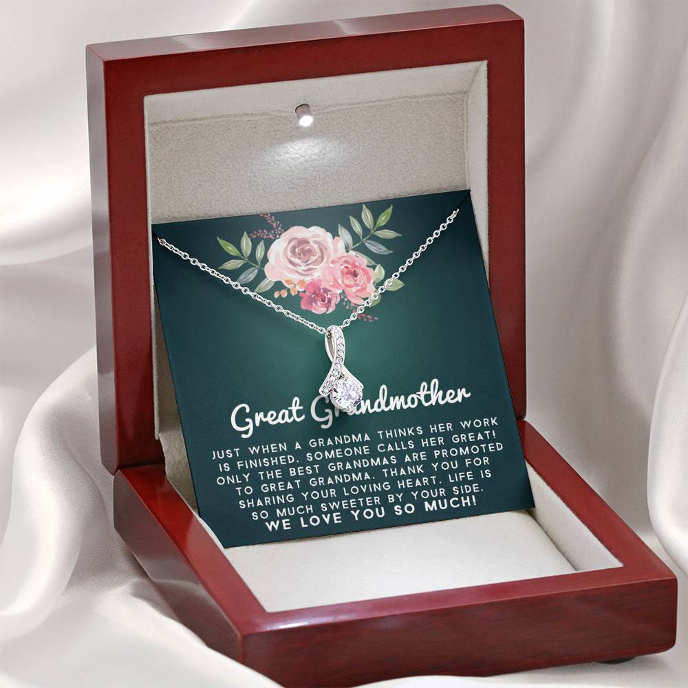 Great Grand Mother - Sweeter By Your Side | Beautiful 14k White Gold Family Forever Pendant