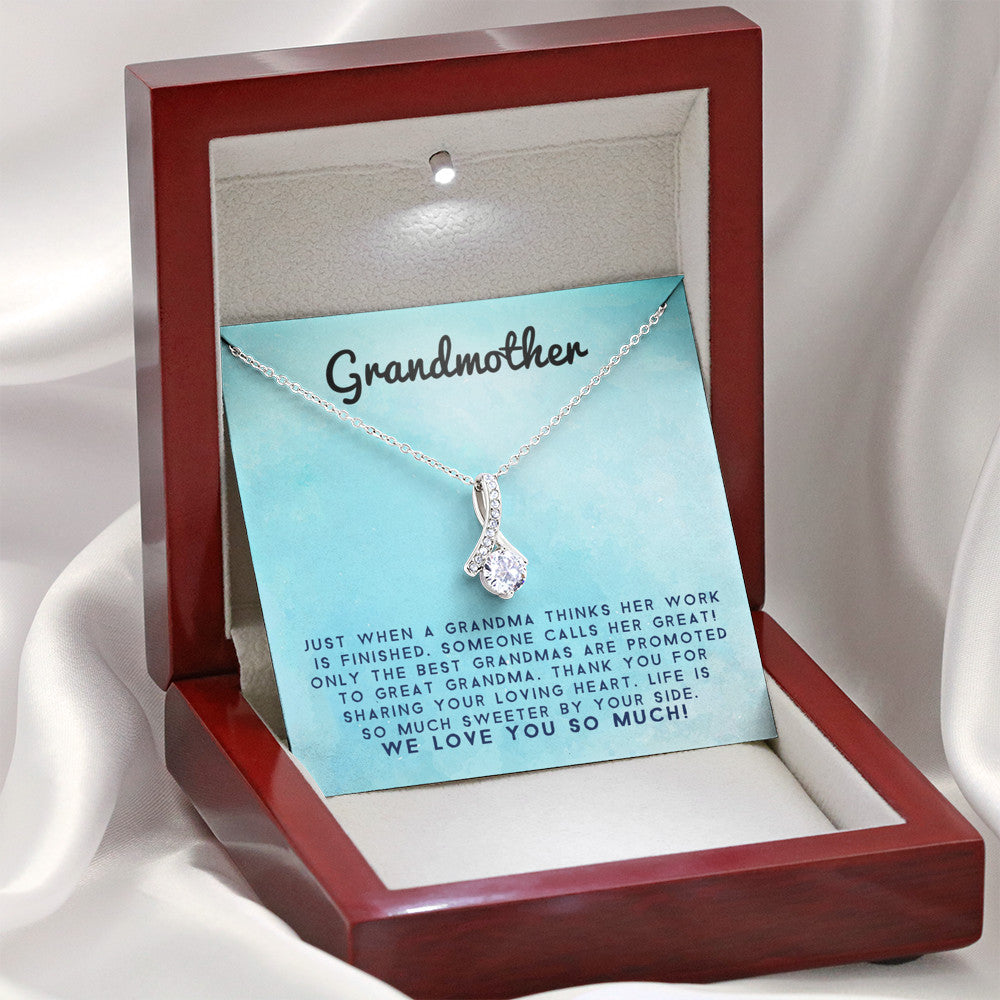 Grand Mother - Life Is Sweeter By Your Side | Beautiful 14k White Gold Family Forever Pendant
