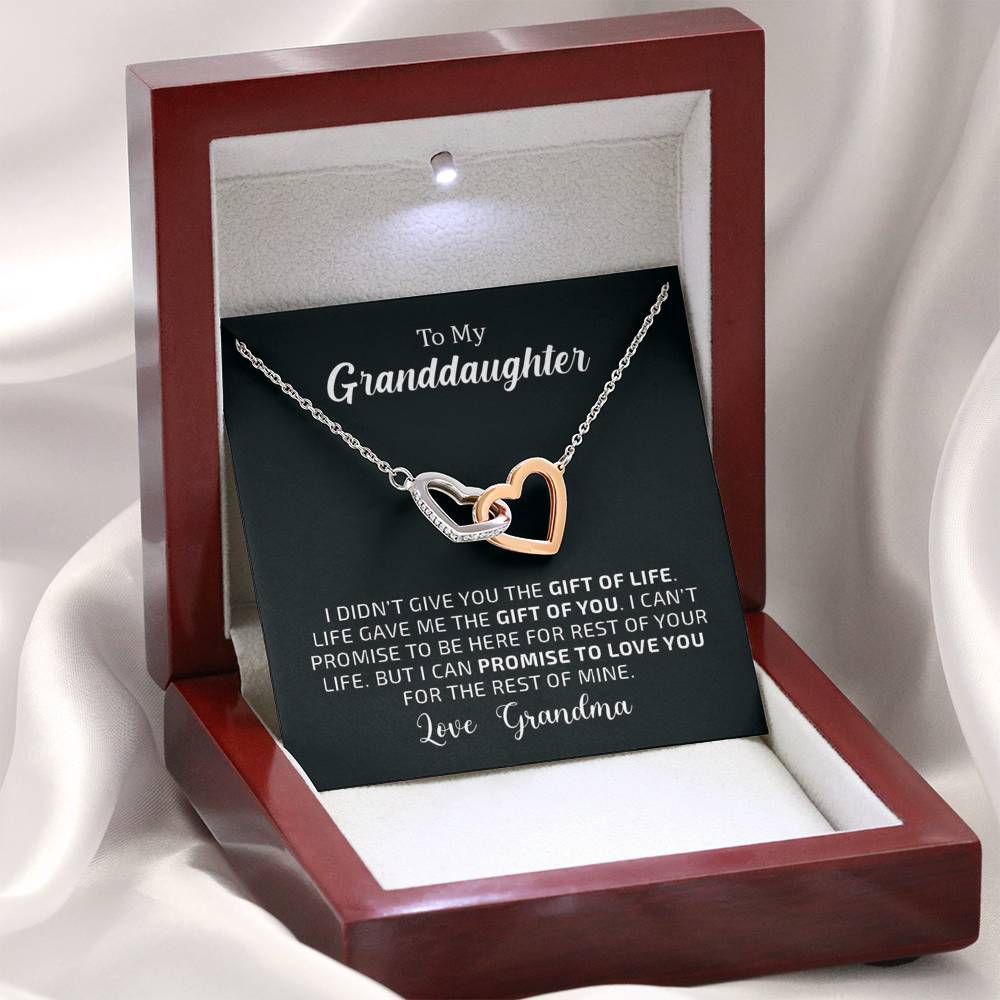 To My Grand Daughter - The Gift Of You (Love, Grandma) | Beautiful 14k Gold Forever Family Locked Hearts