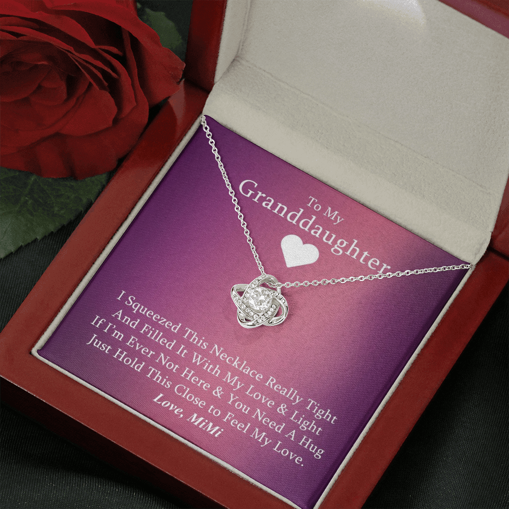 To My Grand Daughter - If You Need A Hug (Love Mimi) | Artisan Crafted 14k Gold Family Knot Necklace
