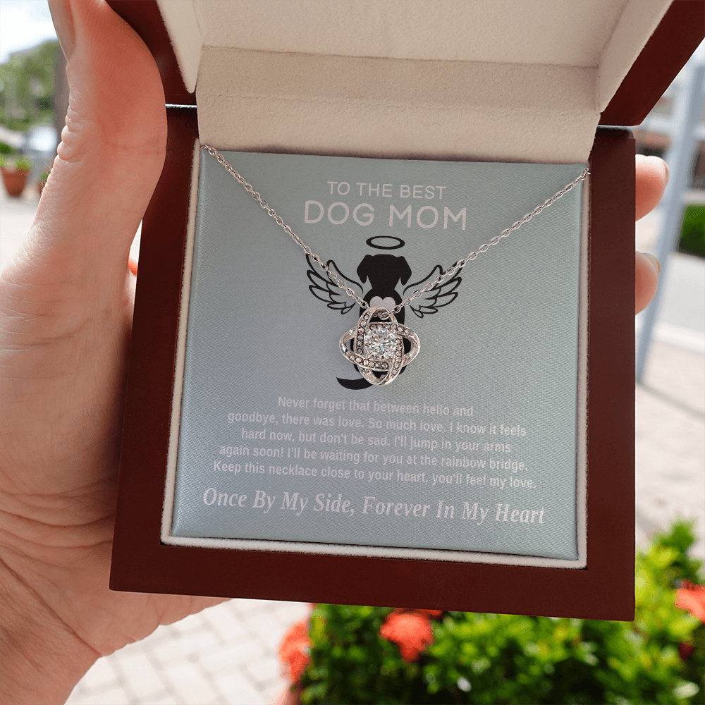 To The Best Dog Mom - There Was Love | 14k White Gold and Stainless Steel Remembrance Necklace