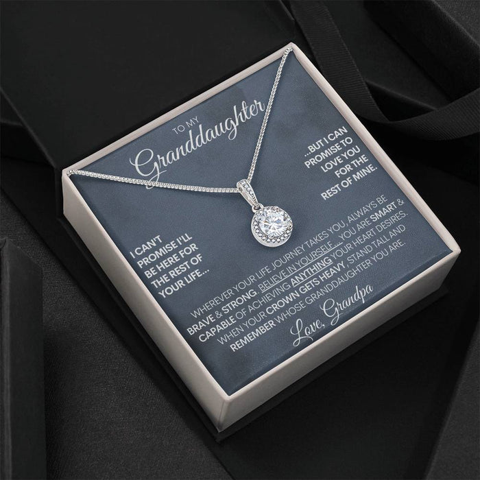 Gift for Granddaughter, Custom Signature, 14k Gold Elegant Pendant, 15th Birthday, Christmas Celebration Two Tone Box