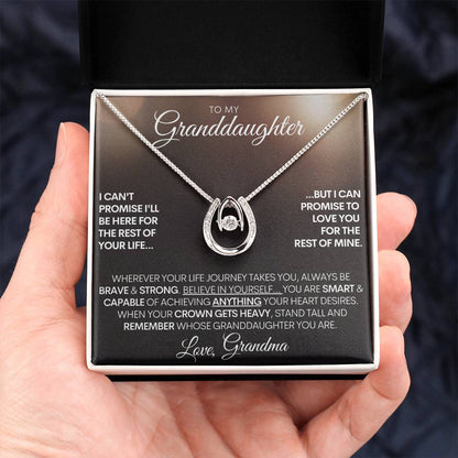 Granddaughter Gift, Horseshoe Necklace With Personalized Signature, 14k Gold Free Message Card, Made in the USA