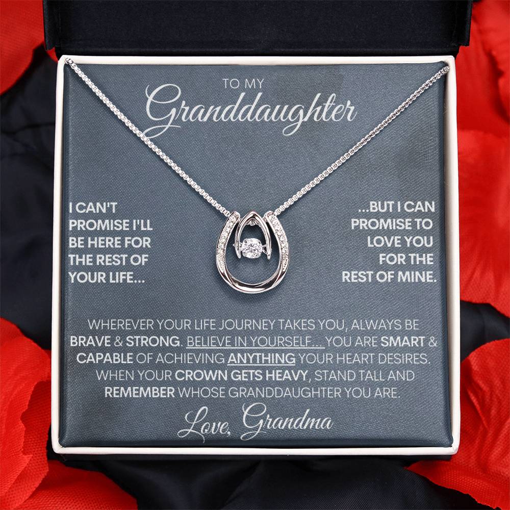 Personalized White Gold Lucky Horseshoe Necklace - 