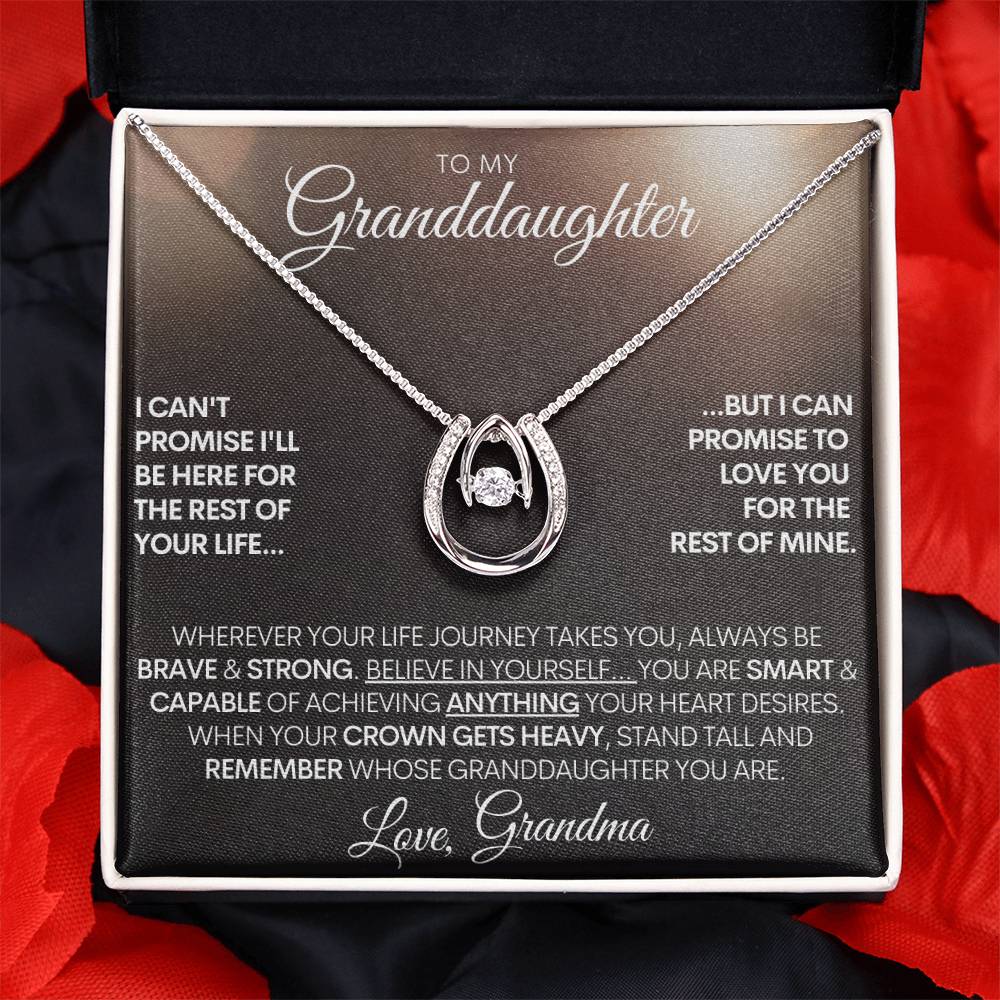 Granddaughter Gift, Horseshoe Necklace With Personalized Signature, 14k Gold Free Message Card, Made in the USA