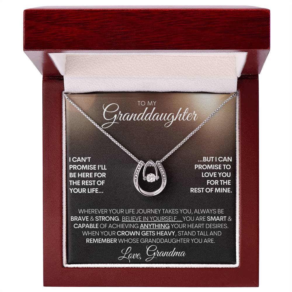 Granddaughter Gift, Horseshoe Necklace With Personalized Signature, 14k Gold Free Message Card, Made in the USA