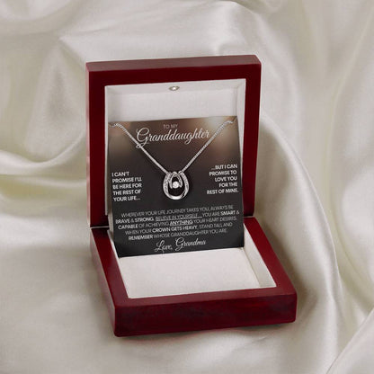 Granddaughter Gift, Horseshoe Necklace With Personalized Signature, 14k Gold Free Message Card, Made in the USA