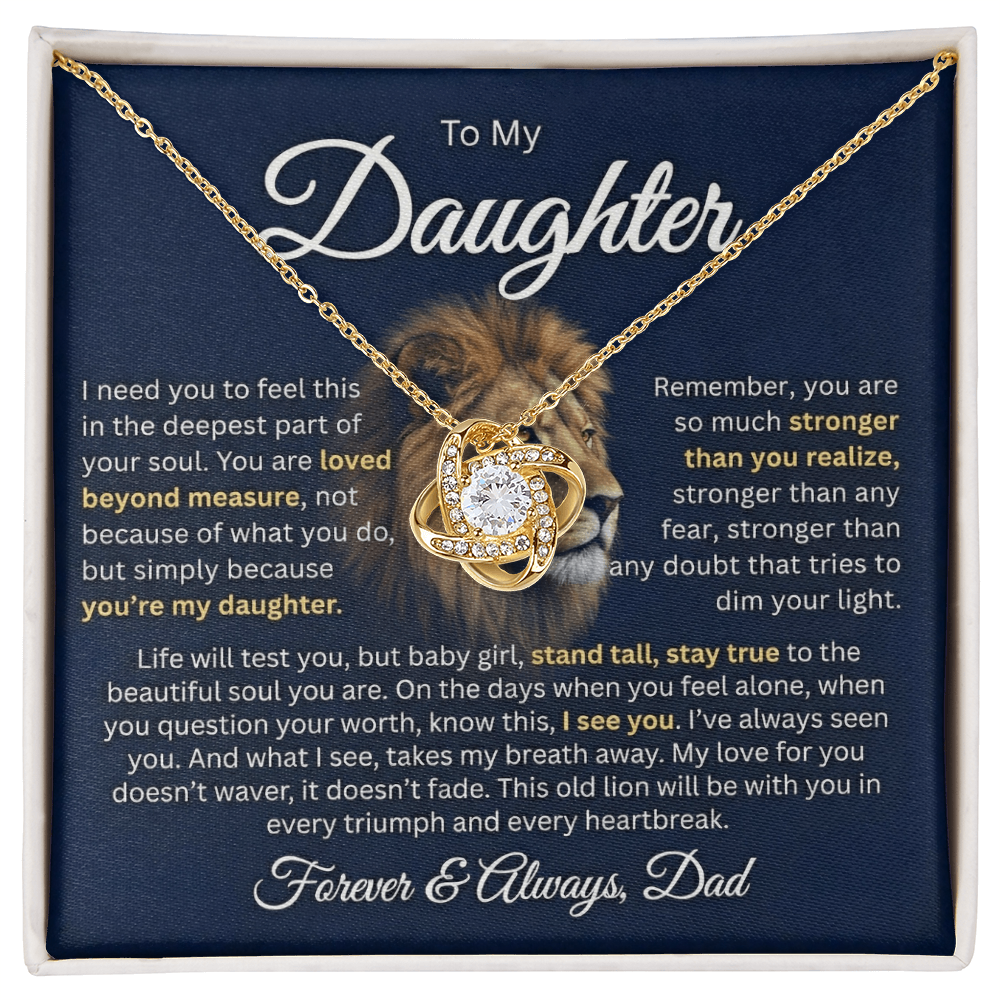 To My Daughter - This Old Lion Will Always Be With You 14k or 18K Gold