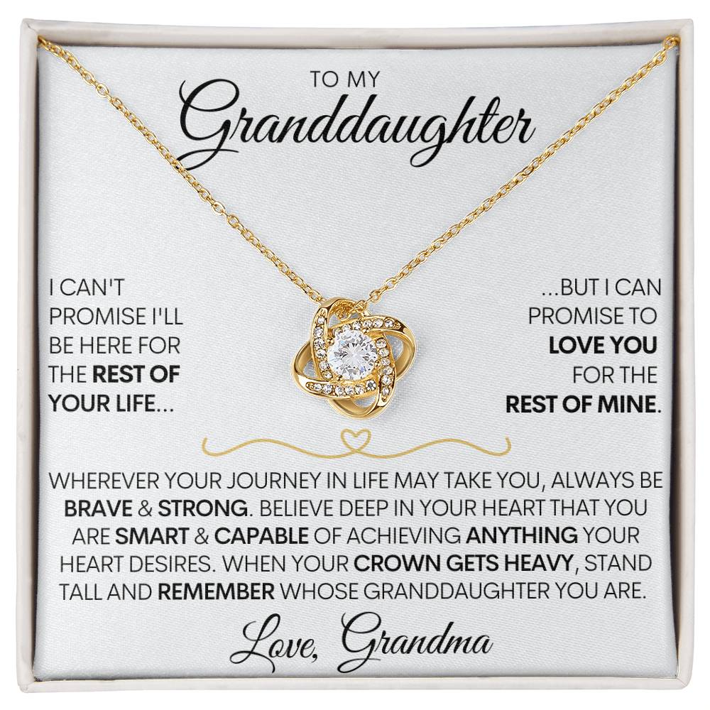 Personalized Granddaughter Necklace - "Love You For the Rest of Mine" - 14k Gold and Stainless Steel