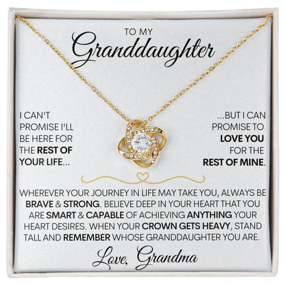 Personalized Granddaughter Necklace - "Love You For the Rest of Mine" - 14k Gold and Stainless Steel