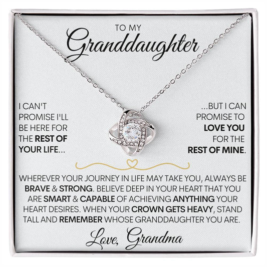 Personalized Granddaughter Necklace - "Love You For the Rest of Mine" - 14k Gold and Stainless Steel