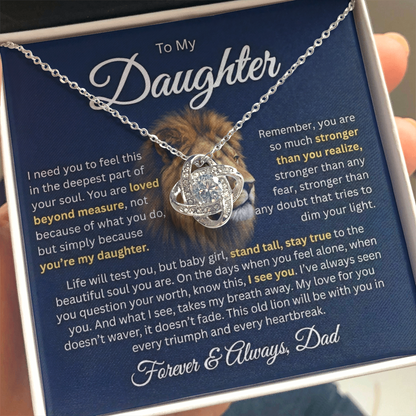 To My Daughter - This Old Lion Will Always Be With You 14k or 18K Gold