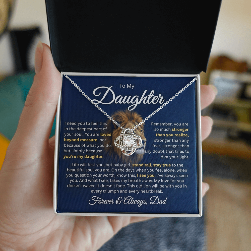 To My Daughter - This Old Lion Will Always Be With You 14k or 18K Gold