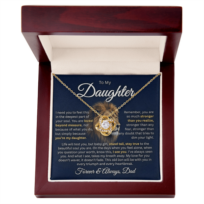 To My Daughter - This Old Lion Will Always Be With You 14k or 18K Gold
