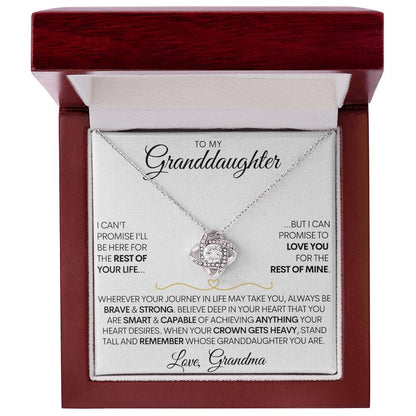 Personalized Granddaughter Necklace - "Love You For the Rest of Mine" - 14k Gold and Stainless Steel
