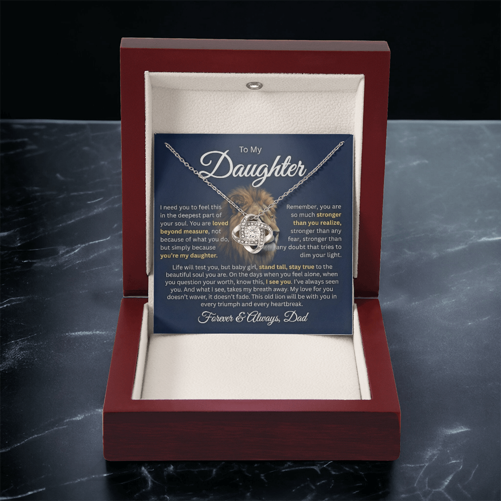 To My Daughter - This Old Lion Will Always Be With You 14k or 18K Gold