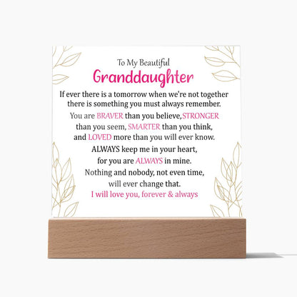 To My Beautiful Granddaughter - LED Light Up Sign, Handmade in the USA