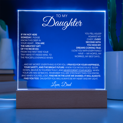 To My Daughter - My Greatest Gift LED Light Up Acrylic Plaque