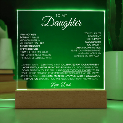 To My Daughter - My Greatest Gift LED Light Up Acrylic Plaque