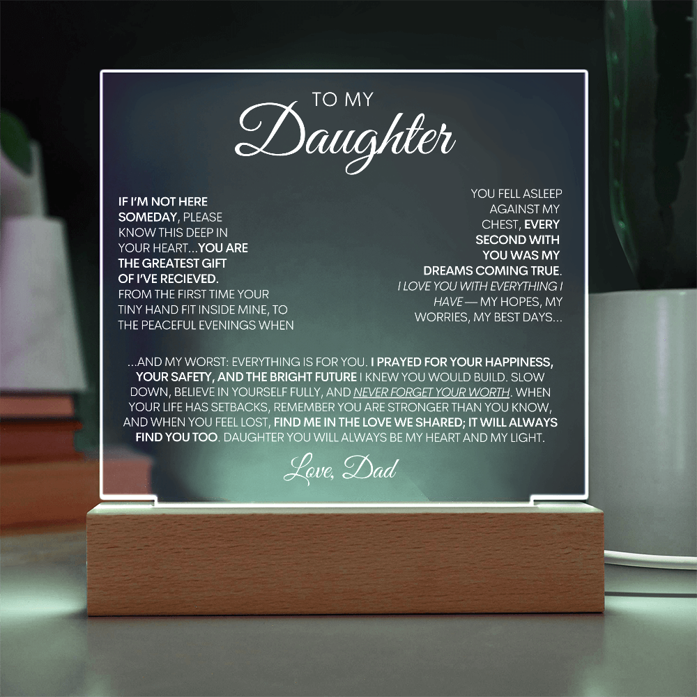 To My Daughter - My Greatest Gift LED Light Up Acrylic Plaque