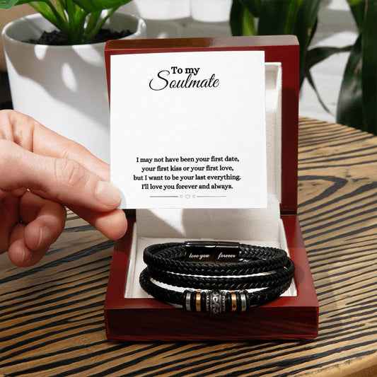 Gift for Soulmate - Men's Bracelet Jewelry Set, Personalized Gift for Him