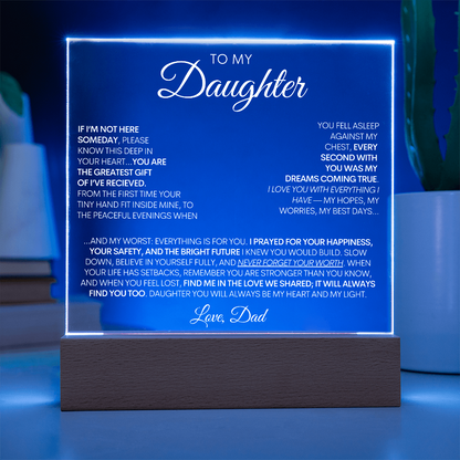 To My Daughter - My Greatest Gift LED Light Up Acrylic Plaque