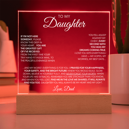 To My Daughter - My Greatest Gift LED Light Up Acrylic Plaque