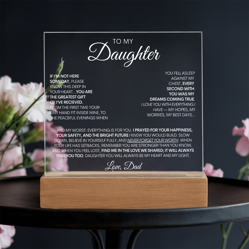 To My Daughter - My Greatest Gift LED Light Up Acrylic Plaque