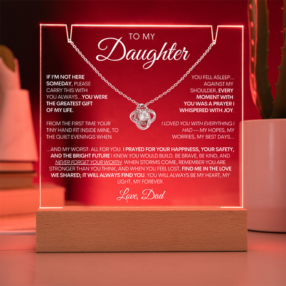 To My Daughter - The Greatest Gift of All - 14k or 18k Gold & LED Acrylic Sign Keepsake