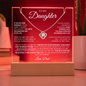 To My Daughter - The Greatest Gift of All - 14k or 18k Gold & LED Acrylic Sign Keepsake LED Corded Base 14K White Gold Finish