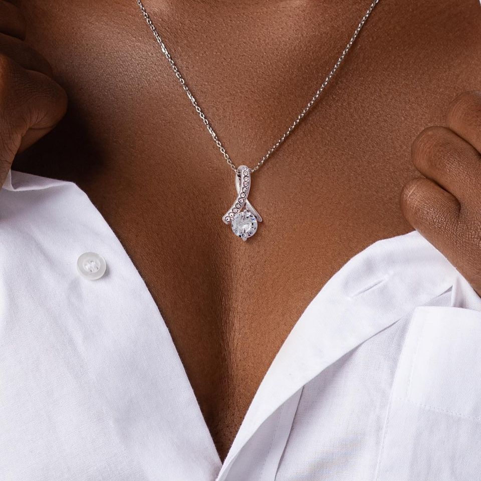 To My Grand Daughter - If I'm Ever Not Here ( Love, Grandma) | Beautiful Artisan Crafted 14K White Gold Family Forever Pendant