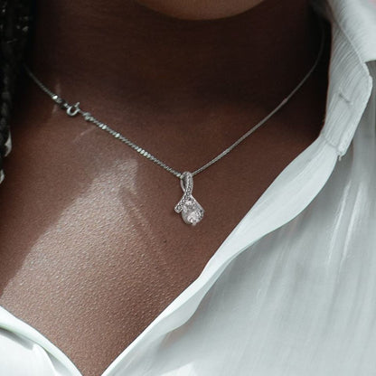 To My Grand Daughter - If You Need A Hug (Love, Grandma & Grandpa | Beautiful 14K White Gold Family Forever Pendant