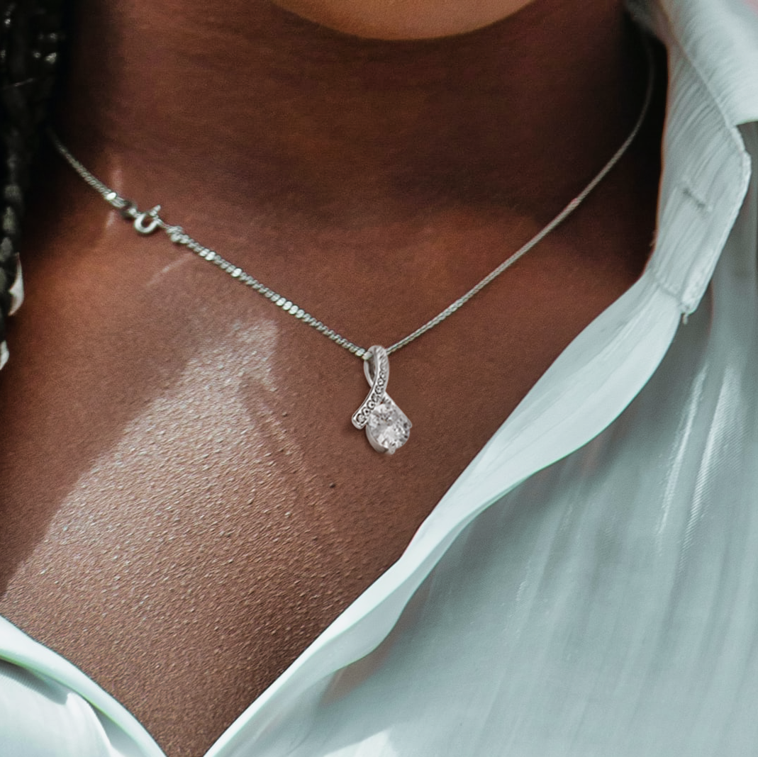 To My Beautiful Grand Daughter - When You Are Feeling Low | Stunning 14K White Gold Family Forever Pendant