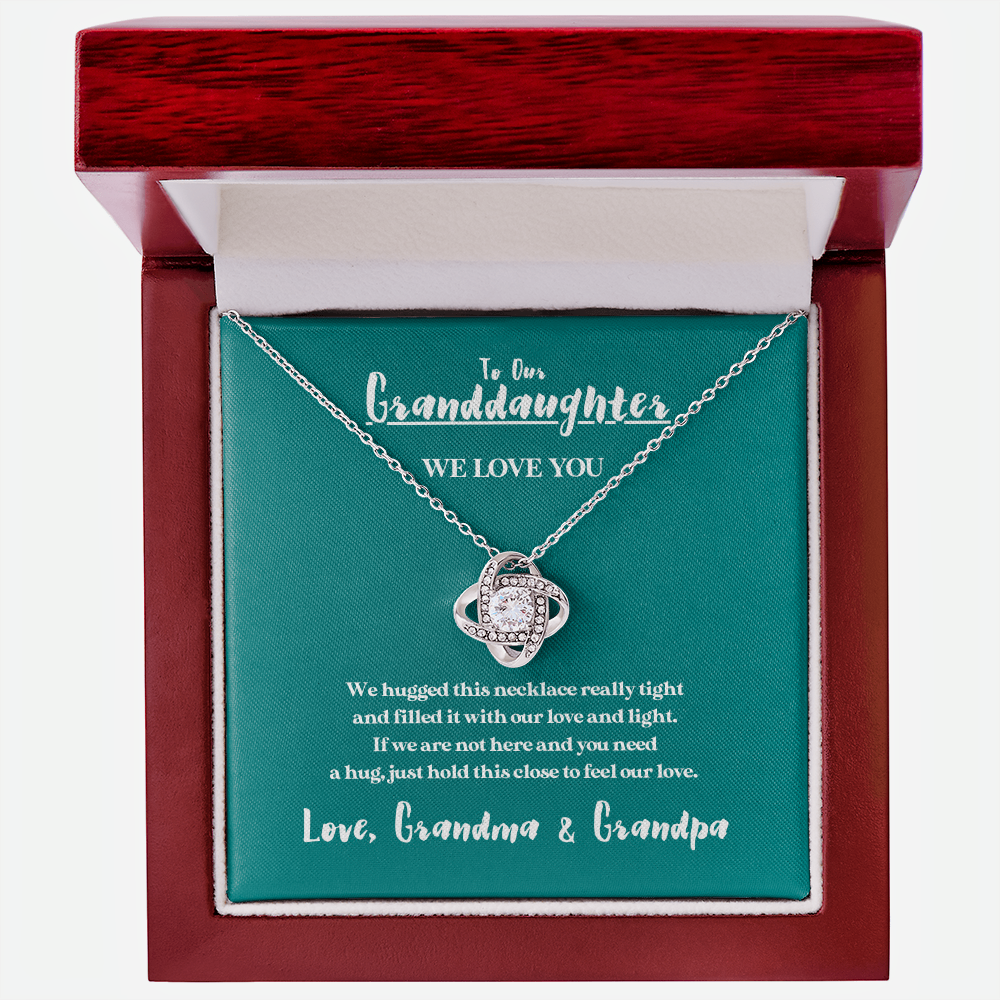To Our Granddaughter - We Love You - 14k White Gold & Stainless Steel Necklace