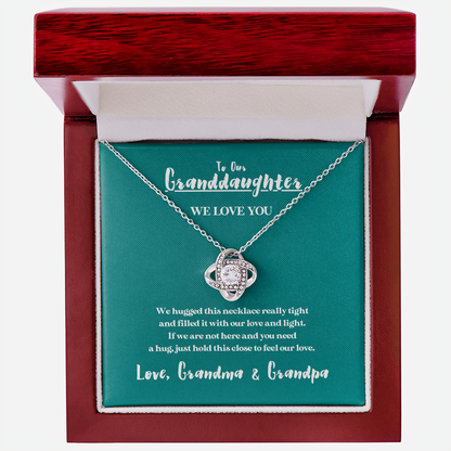 To Our Granddaughter - We Love You - 14k White Gold & Stainless Steel Necklace
