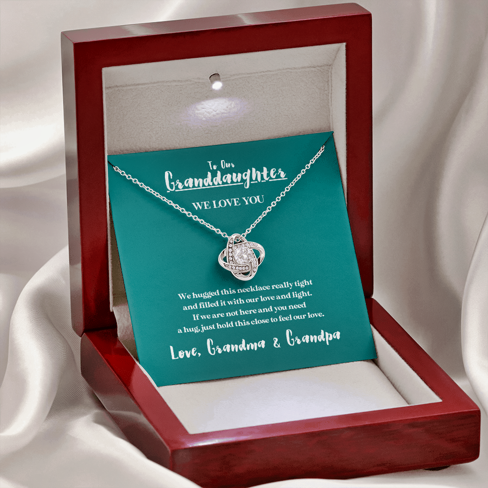 To Our Granddaughter - We Love You - 14k White Gold & Stainless Steel Necklace