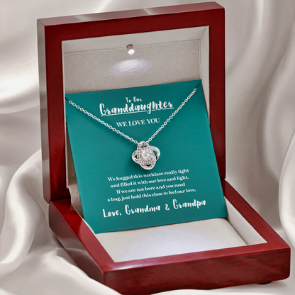 To Our Granddaughter - We Love You - 14k White Gold & Stainless Steel Necklace